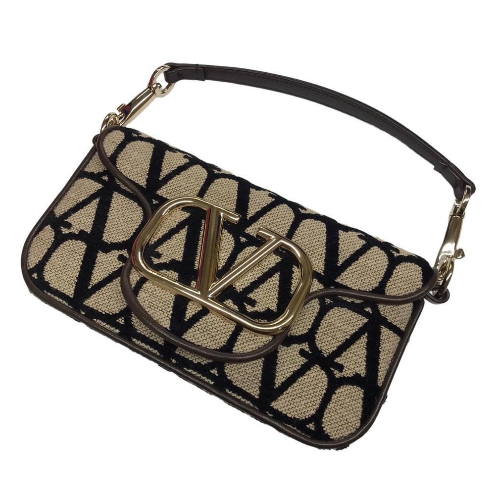 Valentino Loco Toile Iconograph Small Shoulder Bag Beige